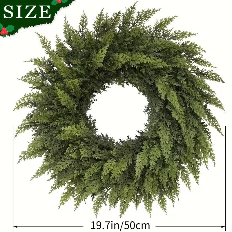 Artificial Pine Cypress Wreath Holiday Decor-4