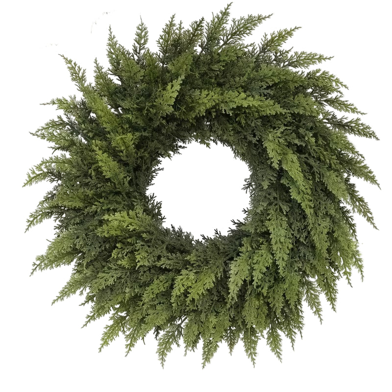 Artificial Pine Cypress Wreath Holiday Decor-0