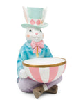 20" Resin Dapper Bunny Holding Candy Bowl