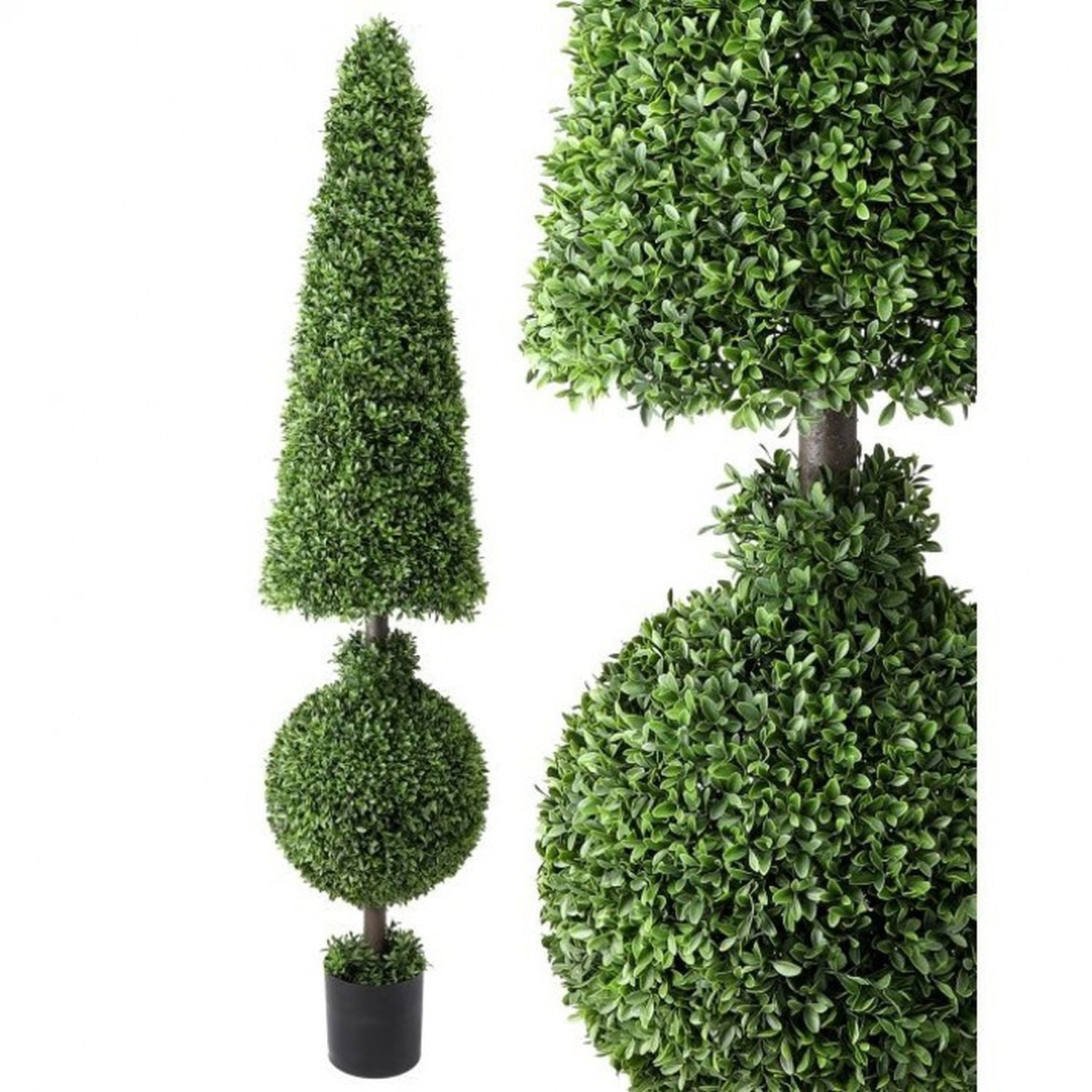UV Proof American Boxwood Ball & Cone Topiary 72" RSB
