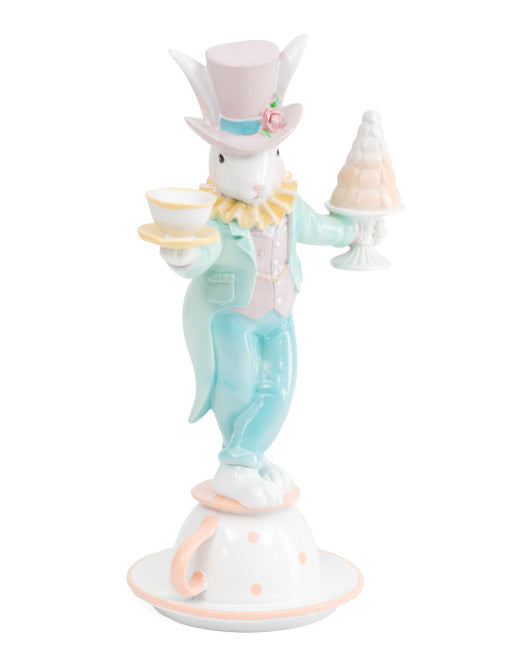 16" Resin Bunny Balancing on Cup